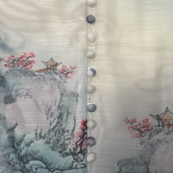 Stunning and unique Japanese print chiffon dress - Picture 3 of 6